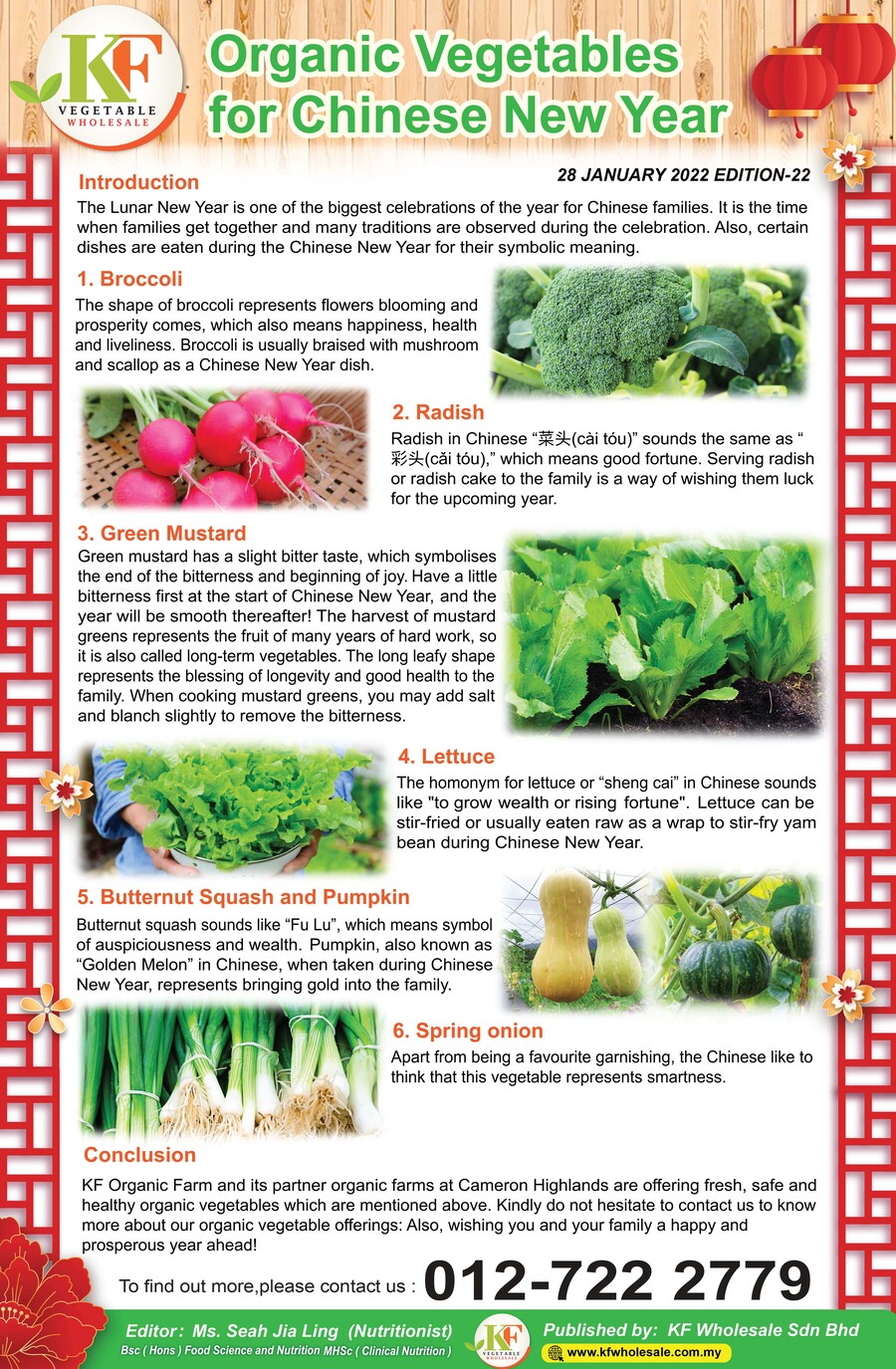 Organic Vegetables for Chinese New Year
